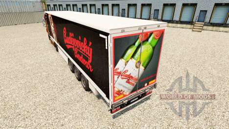 Скин Budweiser на шторный полуприцеп для Euro Truck Simulator 2