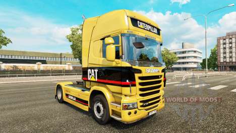 Скин Caterpillar на тягач Scania для Euro Truck Simulator 2