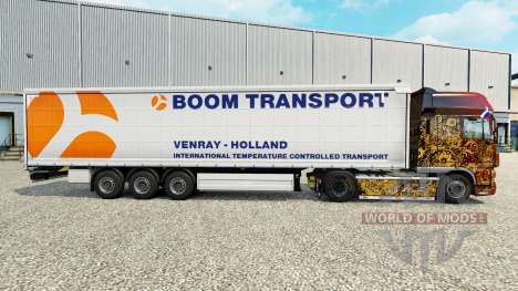 Скин Boom Transport на шторный полуприцеп для Euro Truck Simulator 2