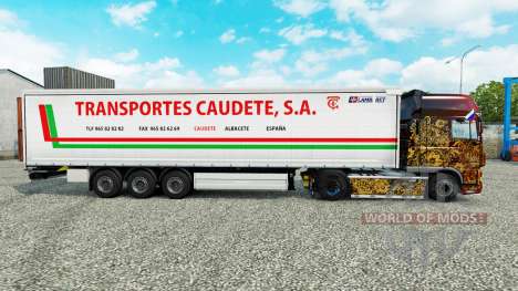 Скин Transportes Caudete S.A. шторный полуприцеп для Euro Truck Simulator 2