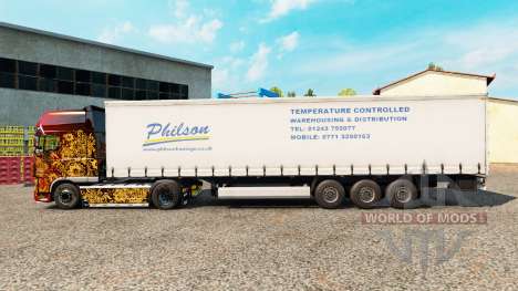 Скин Philson на шторный полуприцеп для Euro Truck Simulator 2