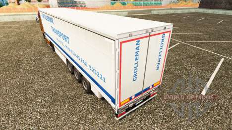 Скин Grolleman Transport на шторный полуприцеп для Euro Truck Simulator 2