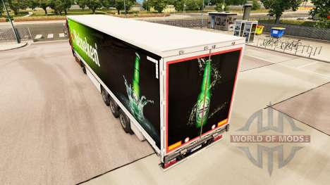 Скин Heineken на шторный полуприцеп для Euro Truck Simulator 2