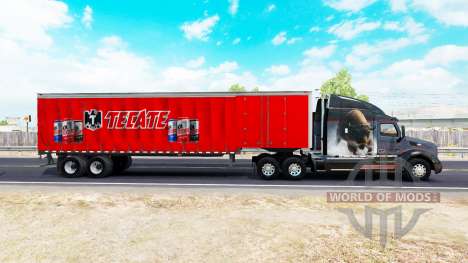 Скин Tecate на шторный полуприцеп для American Truck Simulator