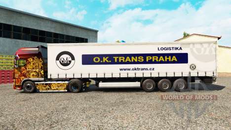 Скин O.K.Trans Praha на шторный полуприцеп для Euro Truck Simulator 2