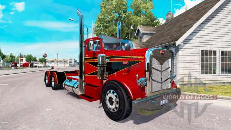 Скин Red and Black на тягач Peterbilt 351 для American Truck Simulator