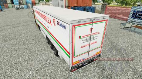 Скин Transportes Caudete S.A. шторный полуприцеп для Euro Truck Simulator 2