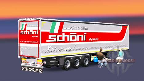 Шторно-бортовой полуприцеп Schoeni для Euro Truck Simulator 2