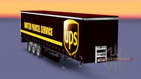 Скин United Parcel Service на шторный полуприцеп для Euro Truck Simulator 2