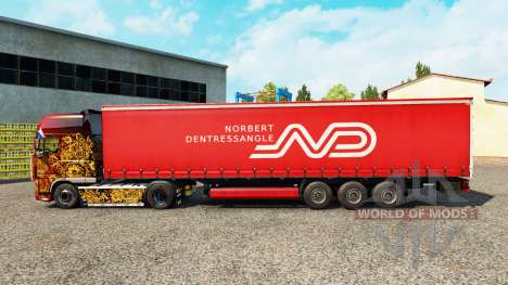 Скин Norbert Dentressangle на шторный полуприцеп для Euro Truck Simulator 2