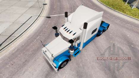 Скин Baby Blue and White на тягач Peterbilt 389 для American Truck Simulator