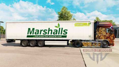 Скин Marshalls на шторный полуприцеп для Euro Truck Simulator 2