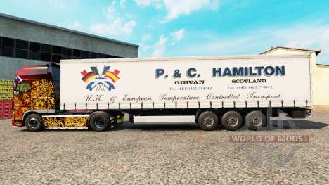 Скин P.&C. Hamilton на шторный полуприцеп для Euro Truck Simulator 2