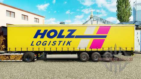 Скин Holz Logistik на шторный полуприцеп для Euro Truck Simulator 2