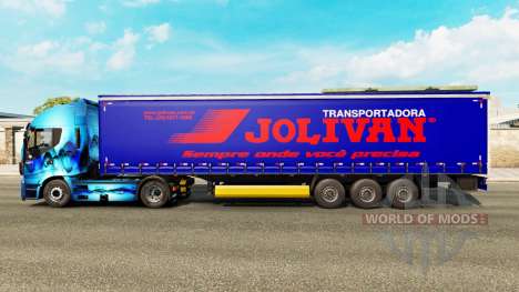Скин Jolivan Transportes на шторный полуприцеп для Euro Truck Simulator 2