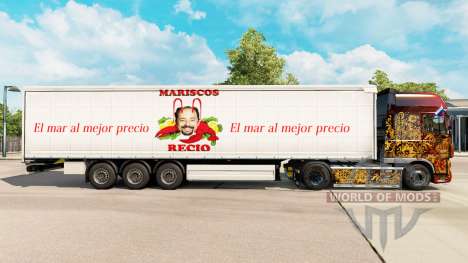 Скин Mariscos Recio на шторный полуприцеп для Euro Truck Simulator 2