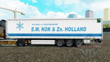 Скин E.W. Kok & Zn Holland на шторный полуприцеп для Euro Truck Simulator 2