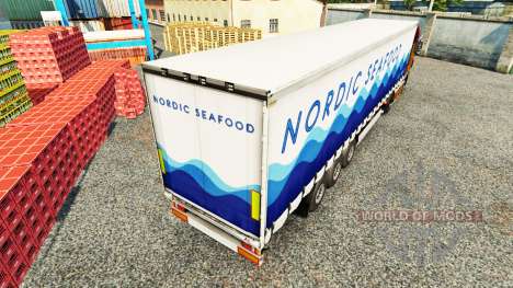 Скин Nordic Seafood на шторный полуприцеп для Euro Truck Simulator 2