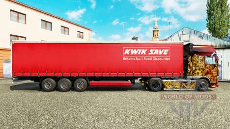 Скин Kwik Save на шторный полуприцеп для Euro Truck Simulator 2