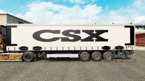 Скин CSX на шторный полуприцеп для Euro Truck Simulator 2