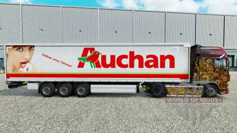 Скин Auchan на шторный полуприцеп для Euro Truck Simulator 2