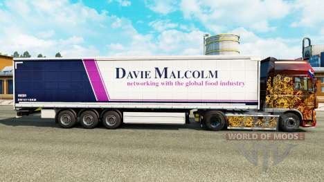 Скин Davie Malcolm на шторный полуприцеп для Euro Truck Simulator 2