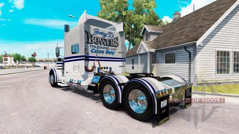 Скин Bowers Trucking на тягач Peterbilt 389 для American Truck Simulator