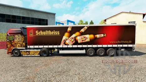 Скин Schultheiss на шторный полуприцеп для Euro Truck Simulator 2