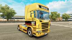 Скин Caterpillar dirty на тягач Scania для Euro Truck Simulator 2