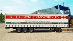 Скин H.E.Payne Transport на шторный полуприцеп для Euro Truck Simulator 2