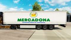 Скин Mercadona на шторный полуприцеп для Euro Truck Simulator 2