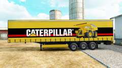 Скин Caterpillar на шторный полуприцеп для Euro Truck Simulator 2