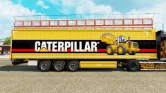 Скин Caterpillar v2 на шторный полуприцеп для Euro Truck Simulator 2