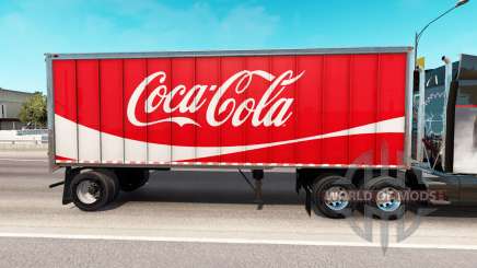 Скин Coca-Cola на цельнометаллический полуприцеп для American Truck Simulator