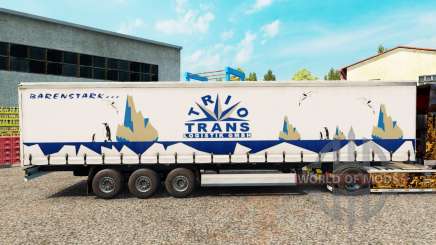 Скин Trio Trans на шторный полуприцеп для Euro Truck Simulator 2