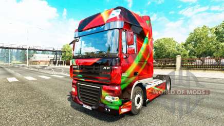 Скин Red Effect на тягач DAF для Euro Truck Simulator 2