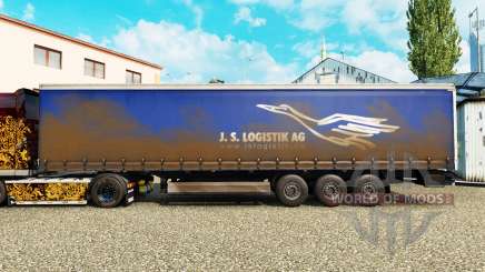 Скин J.S.Logistik AG на шторный полуприцеп для Euro Truck Simulator 2