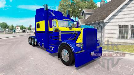 Скин Blue-yellow на тягач Peterbilt 389 для American Truck Simulator