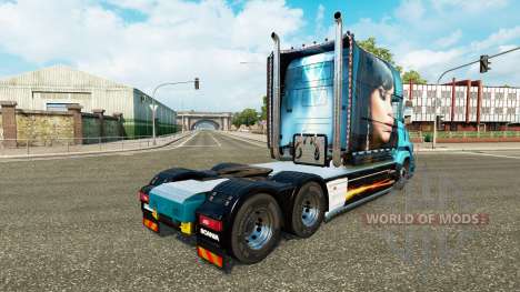 Скин Beautiful Girl на тягач Scania T для Euro Truck Simulator 2