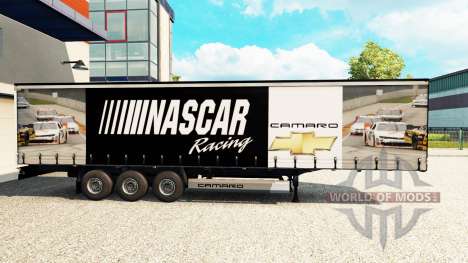 Скин NASCAR на шторный полуприцеп для Euro Truck Simulator 2