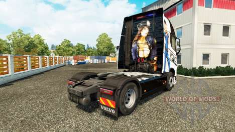 Скин Sexy Police на тягач Volvo для Euro Truck Simulator 2