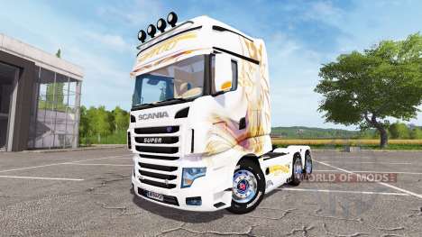 Scania R700 Evo gold blanc для Farming Simulator 2017