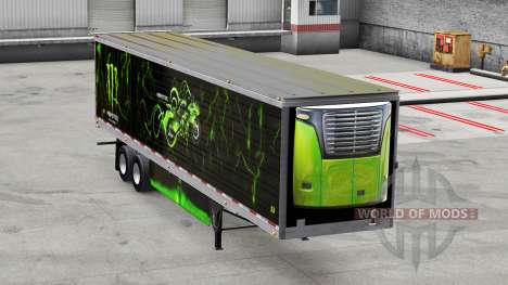 Скин Monster Energy на полуприцеп для American Truck Simulator