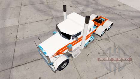 Скин Orange stripes на тягач Peterbilt 351 для American Truck Simulator