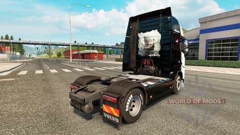 Скин Black and White на тягач Volvo для Euro Truck Simulator 2