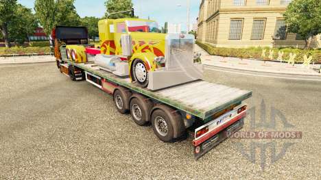 Полуприцеп-платформа с тягачом Peterbilt для Euro Truck Simulator 2
