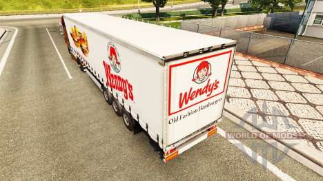 Скин Wendys на шторный полуприцеп для Euro Truck Simulator 2