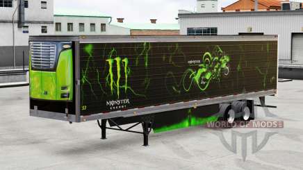 Скин Monster Energy на полуприцеп для American Truck Simulator