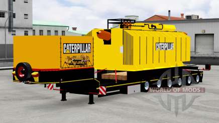Низкорамный трал с трансформатором Caterpillar для American Truck Simulator