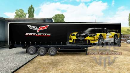 Скин Corvette Racing на полуприцеп для Euro Truck Simulator 2